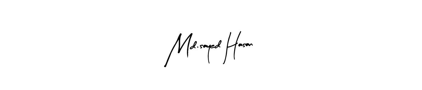 Arty Signature is a professional signature style that is perfect for those who want to add a touch of class to their signature. It is also a great choice for those who want to make their signature more unique. Get Md.sayed Hasan name to fancy signature for free. Md.sayed Hasan signature style 8 images and pictures png