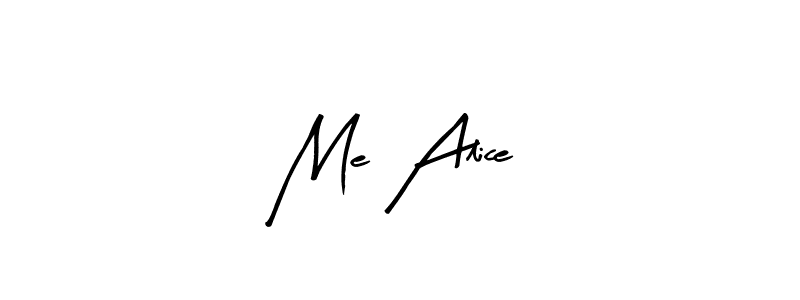 How to make Me Alice name signature. Use Arty Signature style for creating short signs online. This is the latest handwritten sign. Me Alice signature style 8 images and pictures png