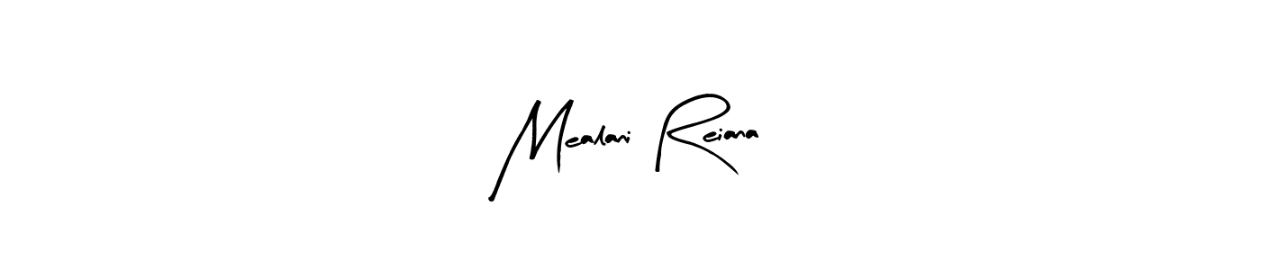 Similarly Arty Signature is the best handwritten signature design. Signature creator online .You can use it as an online autograph creator for name Mealani Reiana. Mealani Reiana signature style 8 images and pictures png