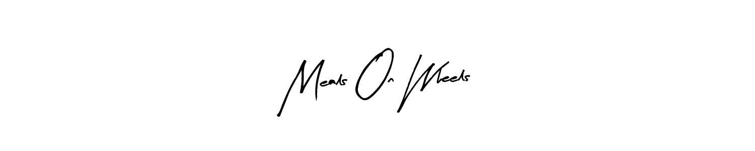 Arty Signature is a professional signature style that is perfect for those who want to add a touch of class to their signature. It is also a great choice for those who want to make their signature more unique. Get Meals On Wheels name to fancy signature for free. Meals On Wheels signature style 8 images and pictures png