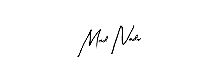 Arty Signature is a professional signature style that is perfect for those who want to add a touch of class to their signature. It is also a great choice for those who want to make their signature more unique. Get Med Nadir name to fancy signature for free. Med Nadir signature style 8 images and pictures png