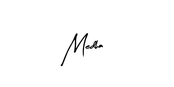 The best way (Arty Signature) to make a short signature is to pick only two or three words in your name. The name Medha  include a total of six letters. For converting this name. Medha  signature style 8 images and pictures png