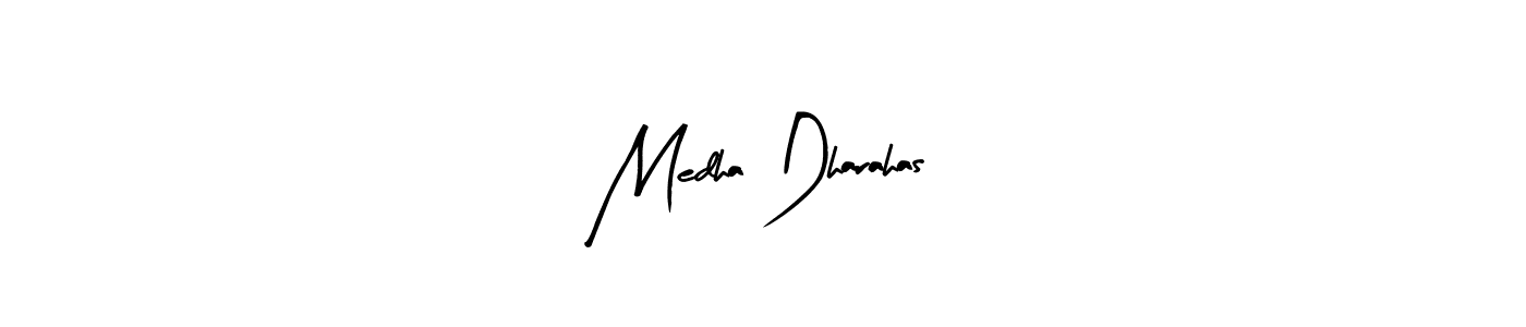 The best way (Arty Signature) to make a short signature is to pick only two or three words in your name. The name Medha Dharahas include a total of six letters. For converting this name. Medha Dharahas signature style 8 images and pictures png