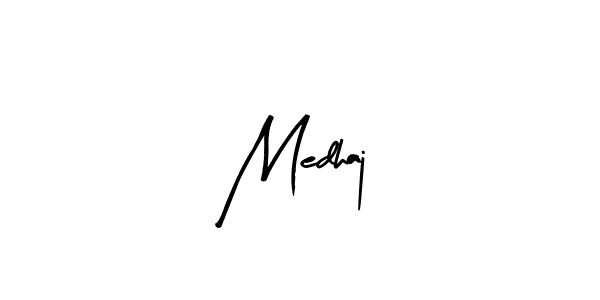 Medhaj stylish signature style. Best Handwritten Sign (Arty Signature) for my name. Handwritten Signature Collection Ideas for my name Medhaj. Medhaj signature style 8 images and pictures png