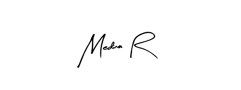Design your own signature with our free online signature maker. With this signature software, you can create a handwritten (Arty Signature) signature for name Medina R. Medina R signature style 8 images and pictures png