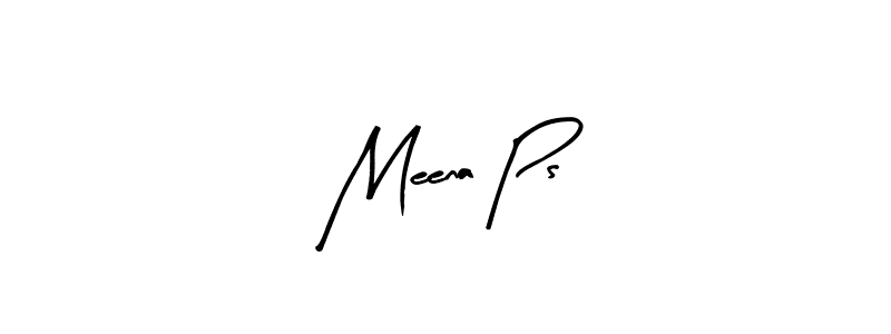 Create a beautiful signature design for name Meena Ps. With this signature (Arty Signature) fonts, you can make a handwritten signature for free. Meena Ps signature style 8 images and pictures png