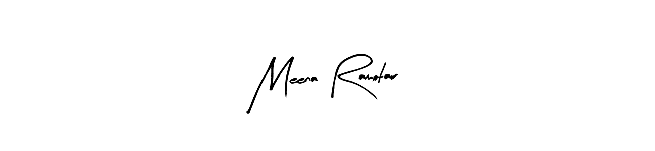 The best way (Arty Signature) to make a short signature is to pick only two or three words in your name. The name Meena Ramotar include a total of six letters. For converting this name. Meena Ramotar signature style 8 images and pictures png