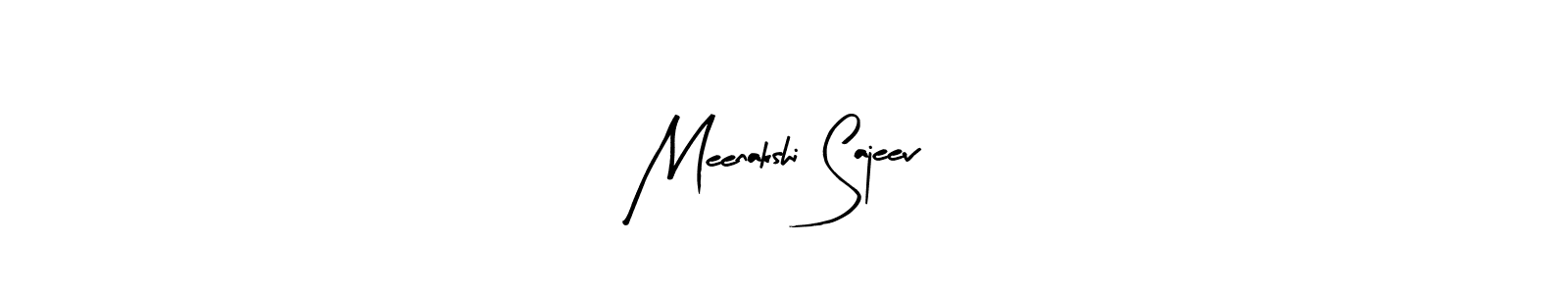 Arty Signature is a professional signature style that is perfect for those who want to add a touch of class to their signature. It is also a great choice for those who want to make their signature more unique. Get Meenakshi Sajeev name to fancy signature for free. Meenakshi Sajeev signature style 8 images and pictures png