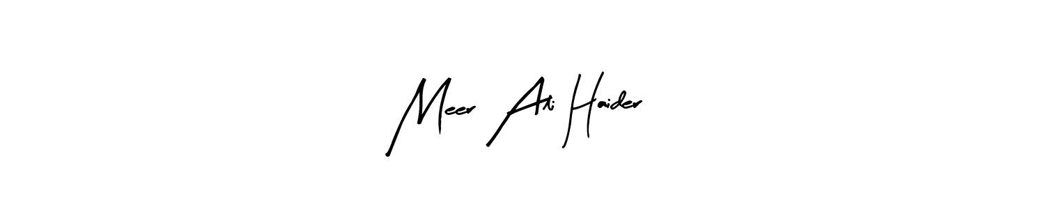 The best way (Arty Signature) to make a short signature is to pick only two or three words in your name. The name Meer Ali Haider include a total of six letters. For converting this name. Meer Ali Haider signature style 8 images and pictures png