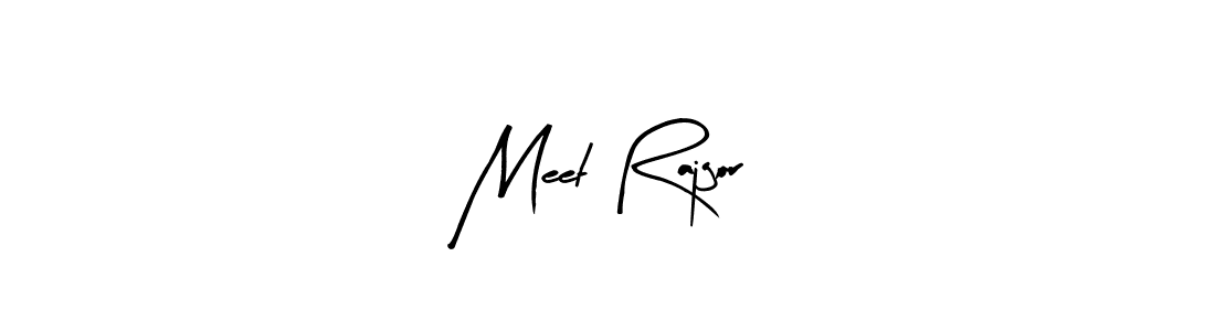 Arty Signature is a professional signature style that is perfect for those who want to add a touch of class to their signature. It is also a great choice for those who want to make their signature more unique. Get Meet Rajgor name to fancy signature for free. Meet Rajgor signature style 8 images and pictures png