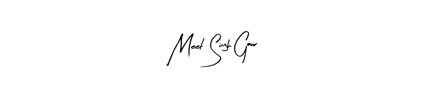 Make a beautiful signature design for name Meet Singh Gaur. With this signature (Arty Signature) style, you can create a handwritten signature for free. Meet Singh Gaur signature style 8 images and pictures png