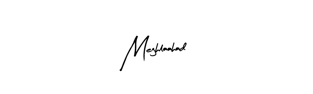 Create a beautiful signature design for name Meghlaahad. With this signature (Arty Signature) fonts, you can make a handwritten signature for free. Meghlaahad signature style 8 images and pictures png