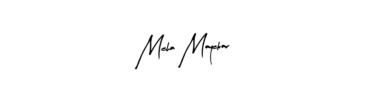 How to make Meha Mayekar name signature. Use Arty Signature style for creating short signs online. This is the latest handwritten sign. Meha Mayekar signature style 8 images and pictures png