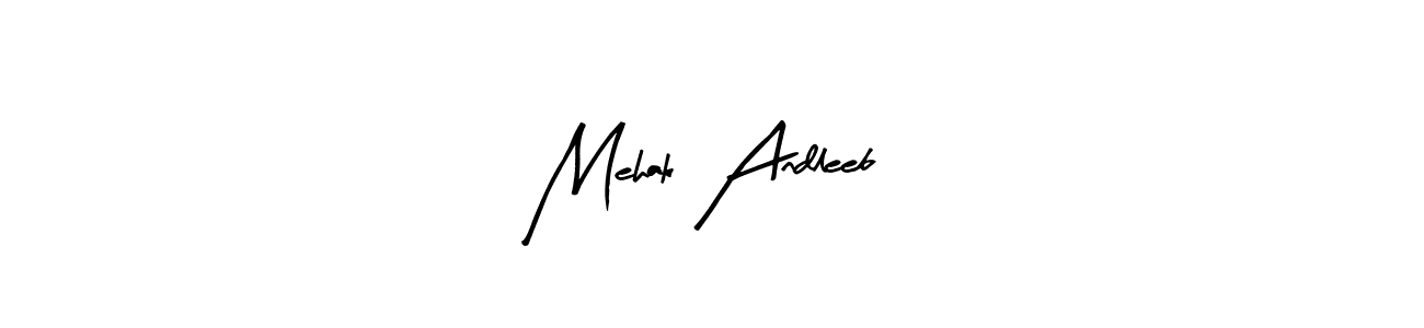 Design your own signature with our free online signature maker. With this signature software, you can create a handwritten (Arty Signature) signature for name Mehak Andleeb. Mehak Andleeb signature style 8 images and pictures png