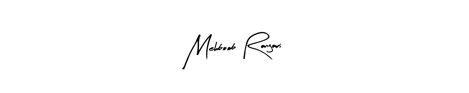 Similarly Arty Signature is the best handwritten signature design. Signature creator online .You can use it as an online autograph creator for name Mehboob Rangari. Mehboob Rangari signature style 8 images and pictures png