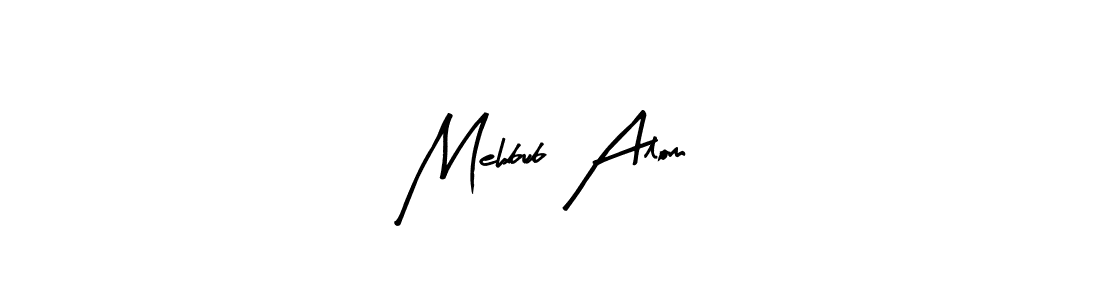 The best way (Arty Signature) to make a short signature is to pick only two or three words in your name. The name Mehbub Alom include a total of six letters. For converting this name. Mehbub Alom signature style 8 images and pictures png