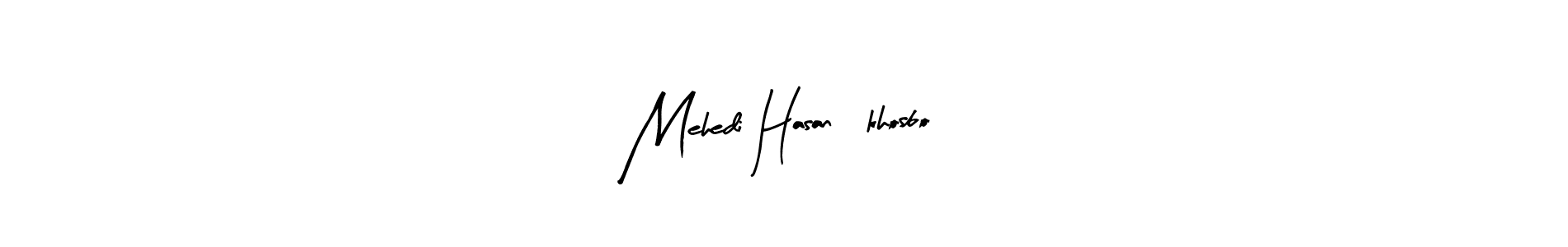 Similarly Arty Signature is the best handwritten signature design. Signature creator online .You can use it as an online autograph creator for name Mehedi Hasan*khosbo. Mehedi Hasan*khosbo signature style 8 images and pictures png