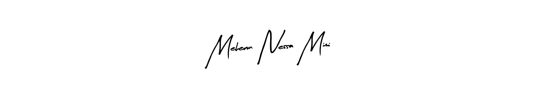 Use a signature maker to create a handwritten signature online. With this signature software, you can design (Arty Signature) your own signature for name Meherun Nessa Mimi. Meherun Nessa Mimi signature style 8 images and pictures png