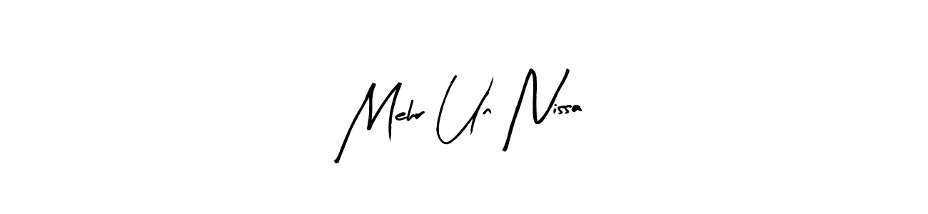 Create a beautiful signature design for name Mehr Un Nissa. With this signature (Arty Signature) fonts, you can make a handwritten signature for free. Mehr Un Nissa signature style 8 images and pictures png