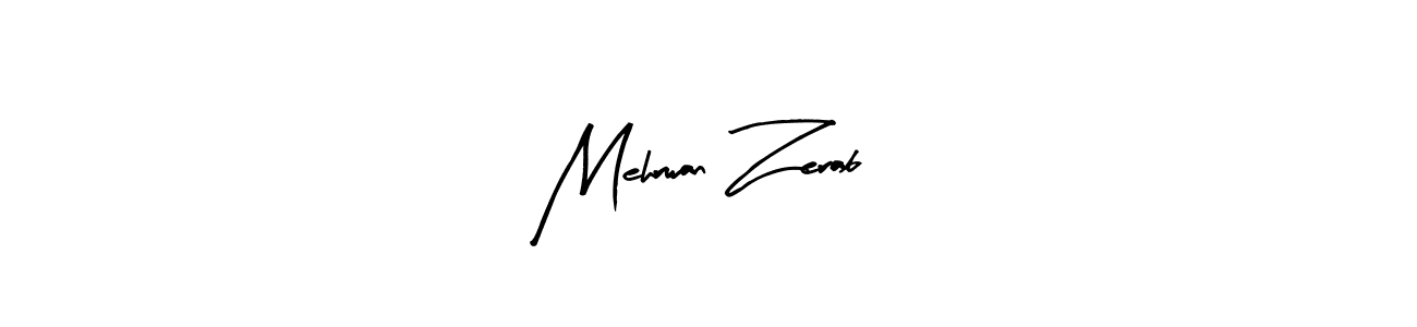 Arty Signature is a professional signature style that is perfect for those who want to add a touch of class to their signature. It is also a great choice for those who want to make their signature more unique. Get Mehrwan Zerab name to fancy signature for free. Mehrwan Zerab signature style 8 images and pictures png
