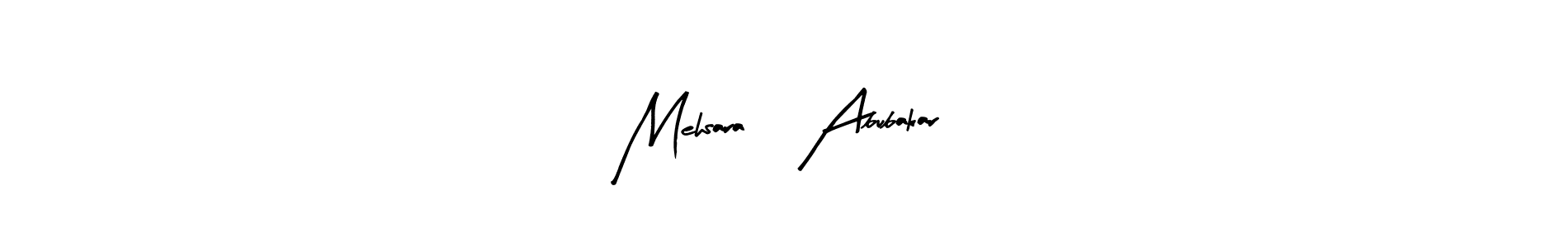 Similarly Arty Signature is the best handwritten signature design. Signature creator online .You can use it as an online autograph creator for name Mehsara    Abubakar. Mehsara    Abubakar signature style 8 images and pictures png