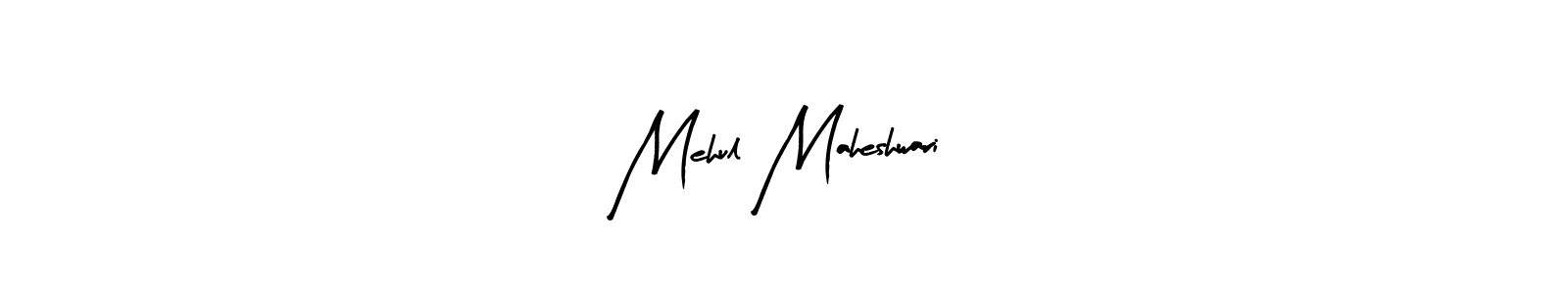 How to make Mehul Maheshwari name signature. Use Arty Signature style for creating short signs online. This is the latest handwritten sign. Mehul Maheshwari signature style 8 images and pictures png