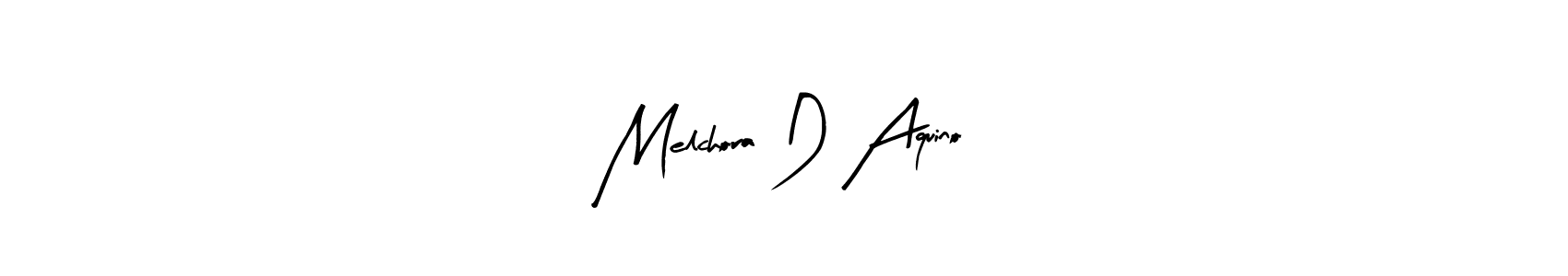 Arty Signature is a professional signature style that is perfect for those who want to add a touch of class to their signature. It is also a great choice for those who want to make their signature more unique. Get Melchora D Aquino name to fancy signature for free. Melchora D Aquino signature style 8 images and pictures png
