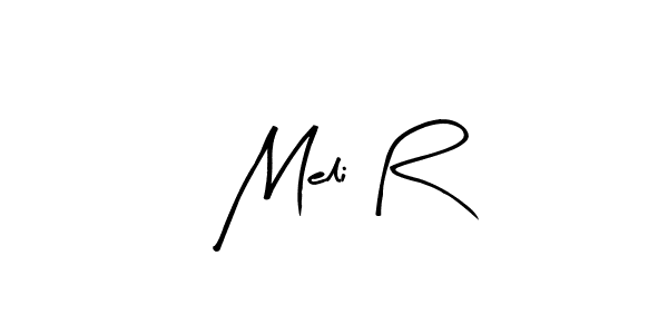 Make a beautiful signature design for name Meli R. With this signature (Arty Signature) style, you can create a handwritten signature for free. Meli R signature style 8 images and pictures png