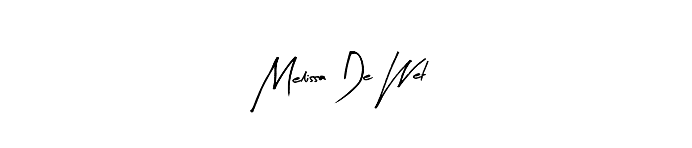 How to make Melissa De Wet signature? Arty Signature is a professional autograph style. Create handwritten signature for Melissa De Wet name. Melissa De Wet signature style 8 images and pictures png
