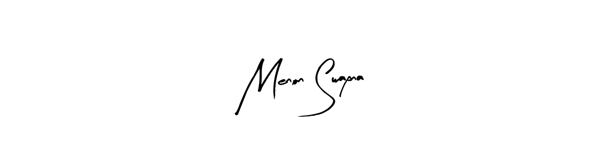 Similarly Arty Signature is the best handwritten signature design. Signature creator online .You can use it as an online autograph creator for name Menon Swapna. Menon Swapna signature style 8 images and pictures png