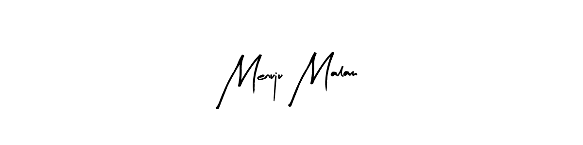 Use a signature maker to create a handwritten signature online. With this signature software, you can design (Arty Signature) your own signature for name Menuju Malam. Menuju Malam signature style 8 images and pictures png