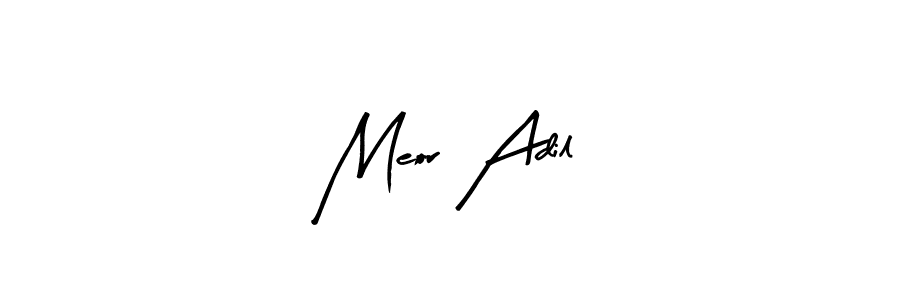 How to make Meor Adil name signature. Use Arty Signature style for creating short signs online. This is the latest handwritten sign. Meor Adil signature style 8 images and pictures png