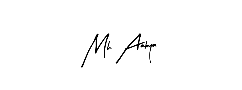 The best way (Arty Signature) to make a short signature is to pick only two or three words in your name. The name Mh Aakya include a total of six letters. For converting this name. Mh Aakya signature style 8 images and pictures png