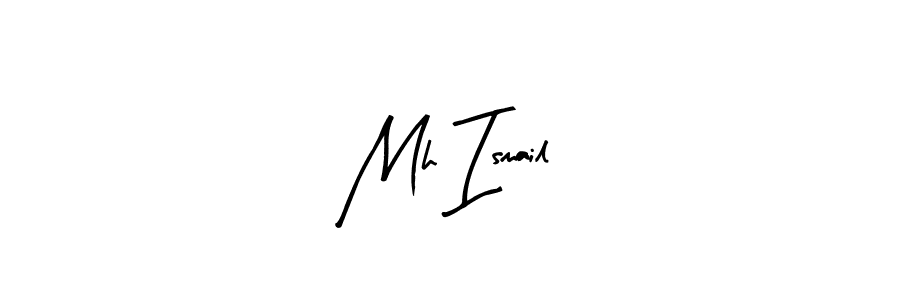 Also You can easily find your signature by using the search form. We will create Mh Ismail name handwritten signature images for you free of cost using Arty Signature sign style. Mh Ismail signature style 8 images and pictures png