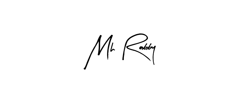 How to make Mh Rabby name signature. Use Arty Signature style for creating short signs online. This is the latest handwritten sign. Mh Rabby signature style 8 images and pictures png