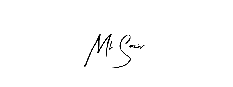 How to make Mh Saziv name signature. Use Arty Signature style for creating short signs online. This is the latest handwritten sign. Mh Saziv signature style 8 images and pictures png