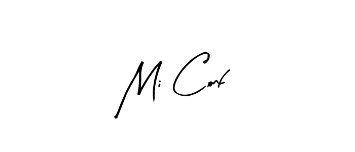 Arty Signature is a professional signature style that is perfect for those who want to add a touch of class to their signature. It is also a great choice for those who want to make their signature more unique. Get Mi Conf name to fancy signature for free. Mi Conf signature style 8 images and pictures png