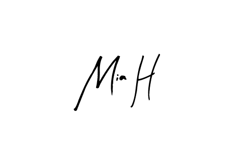 Mia H stylish signature style. Best Handwritten Sign (Arty Signature) for my name. Handwritten Signature Collection Ideas for my name Mia H. Mia H signature style 8 images and pictures png