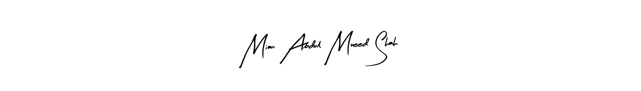 Arty Signature is a professional signature style that is perfect for those who want to add a touch of class to their signature. It is also a great choice for those who want to make their signature more unique. Get Mian Abdul Mueed Shah name to fancy signature for free. Mian Abdul Mueed Shah signature style 8 images and pictures png