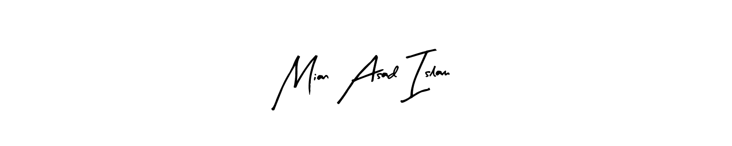 How to make Mian Asad Islam name signature. Use Arty Signature style for creating short signs online. This is the latest handwritten sign. Mian Asad Islam signature style 8 images and pictures png