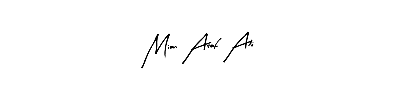Arty Signature is a professional signature style that is perfect for those who want to add a touch of class to their signature. It is also a great choice for those who want to make their signature more unique. Get Mian Asaf Ali name to fancy signature for free. Mian Asaf Ali signature style 8 images and pictures png