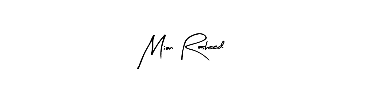 Use a signature maker to create a handwritten signature online. With this signature software, you can design (Arty Signature) your own signature for name Mian Rasheed. Mian Rasheed signature style 8 images and pictures png