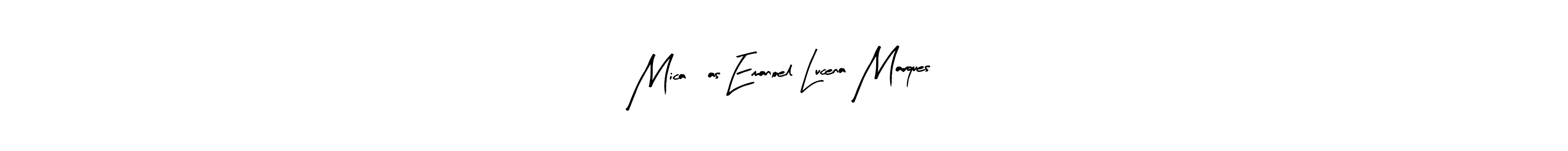 if you are searching for the best signature style for your name Micaías Emanoel Lucena Marques. so please give up your signature search. here we have designed multiple signature styles  using Arty Signature. Micaías Emanoel Lucena Marques signature style 8 images and pictures png