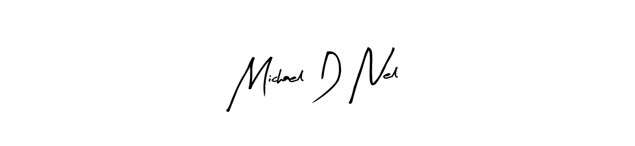 How to make Michael D Nel name signature. Use Arty Signature style for creating short signs online. This is the latest handwritten sign. Michael D Nel signature style 8 images and pictures png