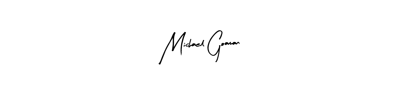 Michael Goaman stylish signature style. Best Handwritten Sign (Arty Signature) for my name. Handwritten Signature Collection Ideas for my name Michael Goaman. Michael Goaman signature style 8 images and pictures png