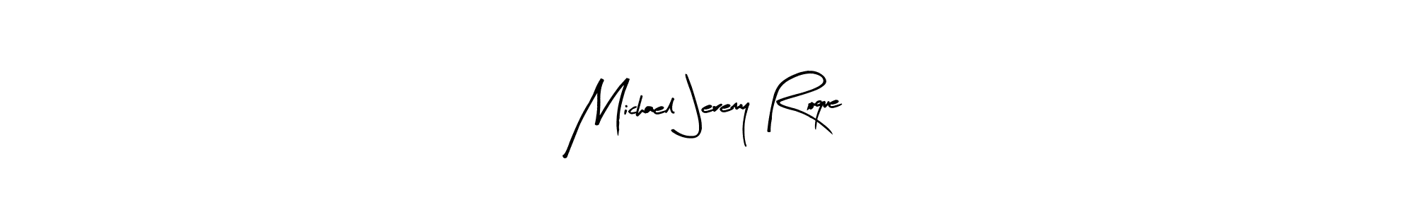 How to make Michael Jeremy Roque name signature. Use Arty Signature style for creating short signs online. This is the latest handwritten sign. Michael Jeremy Roque signature style 8 images and pictures png