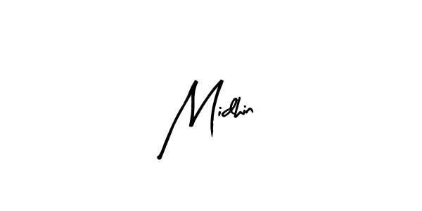 How to Draw Midhin signature style? Arty Signature is a latest design signature styles for name Midhin. Midhin signature style 8 images and pictures png