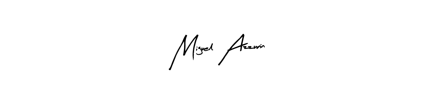 Arty Signature is a professional signature style that is perfect for those who want to add a touch of class to their signature. It is also a great choice for those who want to make their signature more unique. Get Miguel Azzurin name to fancy signature for free. Miguel Azzurin signature style 8 images and pictures png