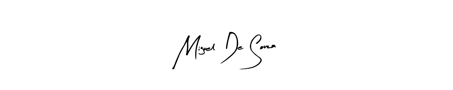 Arty Signature is a professional signature style that is perfect for those who want to add a touch of class to their signature. It is also a great choice for those who want to make their signature more unique. Get Miguel De Souza name to fancy signature for free. Miguel De Souza signature style 8 images and pictures png