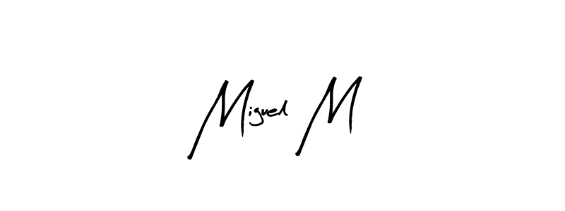 How to make Miguel M name signature. Use Arty Signature style for creating short signs online. This is the latest handwritten sign. Miguel M signature style 8 images and pictures png